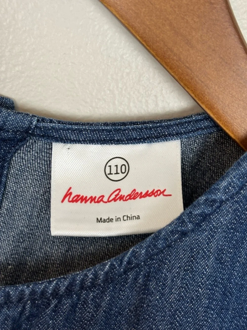 Hanna‎ Andersson Dress Girls 110 US 5 Blue Play Alot Denim Chambray Button Back